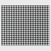 Houndstooth Black-and-White Abstract Check Pattern Cadeaupapier (Vlak)