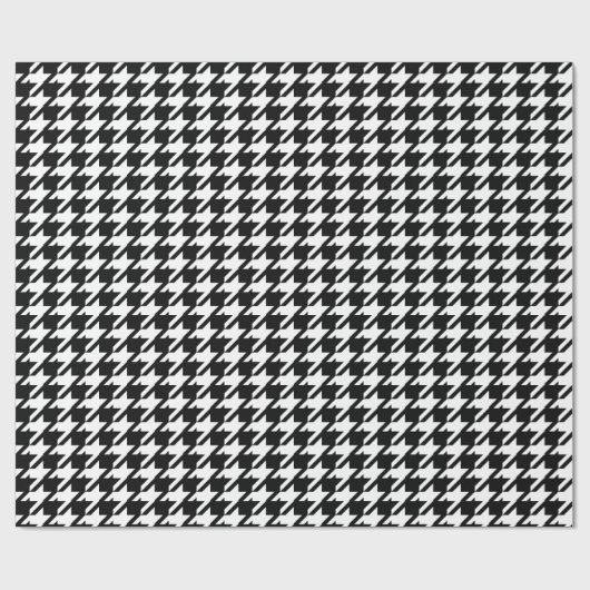 Houndstooth Black-and-White Abstract Check Pattern Cadeaupapier (Vlak)