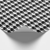 Houndstooth Black-and-White Abstract Check Pattern Cadeaupapier (Hoek)