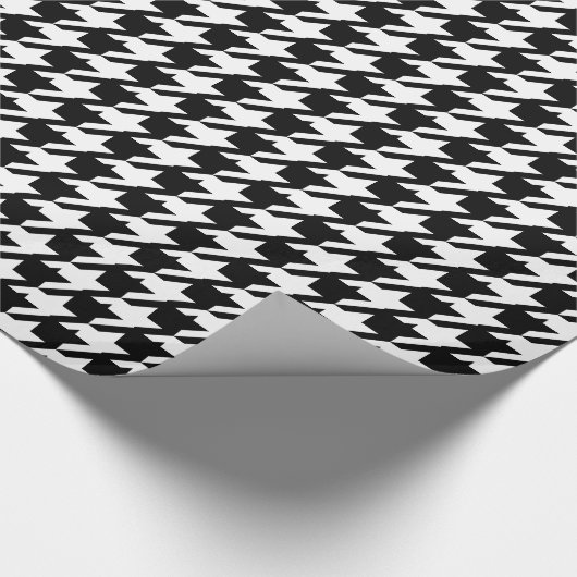 Houndstooth Black-and-White Abstract Check Pattern Cadeaupapier (Hoek)