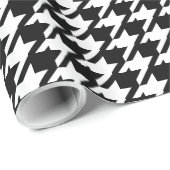 Houndstooth Black-and-White Abstract Check Pattern Cadeaupapier (Rol Hoek)