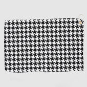 Houndstooth Black en White Golfhanddoek (Horizontaal)
