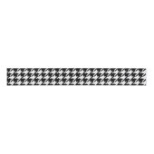 Houndstooth Black en White Jagged Checkpattern Grosgrain Lint (Voorkant)