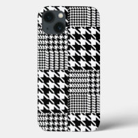 Houndstooth Black en White Patchwork Patroon