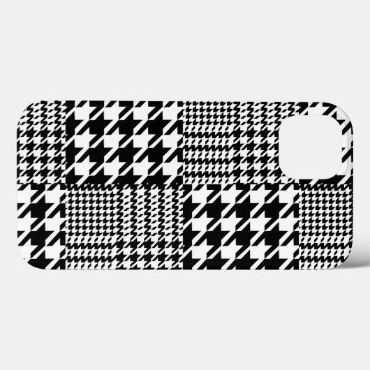 Houndstooth Black en White Patchwork Patroon Case-Mate iPhone Case (Achterkant (horizontaal))