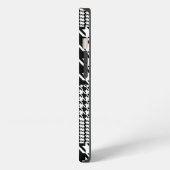 Houndstooth Black en White Patchwork Patroon iPhone Hoesje (Linkerkant)