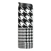 Houndstooth Black en White Patchwork Patroon Thermosbeker (Geroteerd rechts)
