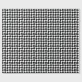 Houndstooth Black en White Wrapping Paper Cadeaupapier (Vlak)