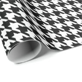 Houndstooth Black en White Wrapping Paper Cadeaupapier (Rol Hoek)