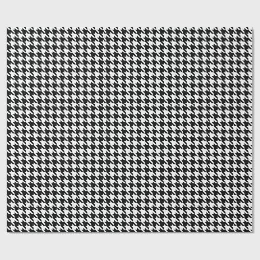 Houndstooth Black en White Wrapping Paper Cadeaupapier (Vlak)