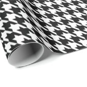 Houndstooth Black en White Wrapping Paper Cadeaupapier (Rol Hoek)