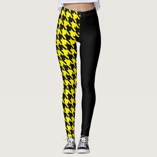 Houndstooth/Black Leggings (Voorkant)