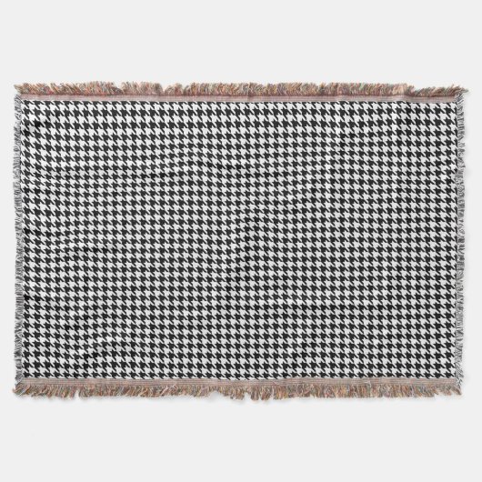 Houndstooth Black & White Classic Gooi Deken (Voorkant)
