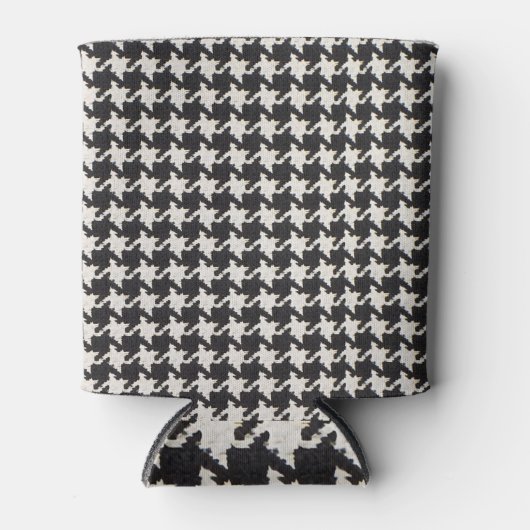Houndstooth Black White Pattern Blikjeskoeler (Voorkant)