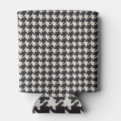 Houndstooth Black White Pattern Blikjeskoeler (Achterkant)