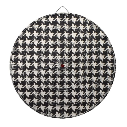 Houndstooth Black & White Pattern Dartbord (Voorkant)