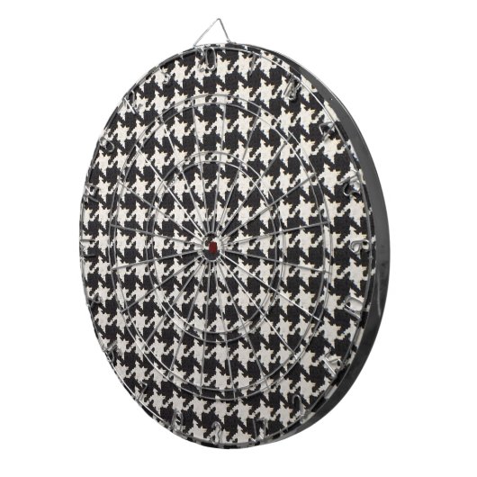 Houndstooth Black & White Pattern Dartbord (Voorkant Rechts)