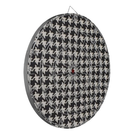 Houndstooth Black & White Pattern Dartbord (Voorkant Links)