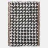 Houndstooth Black White Pattern Deken (Voorkant Verticaal)
