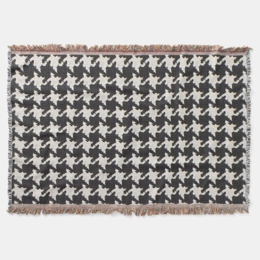Houndstooth Black White Pattern Deken (Voorkant)