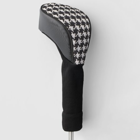 Houndstooth Black White Pattern Golfheadcover (Schuin)