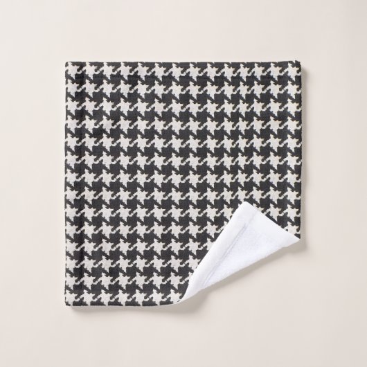 Houndstooth Black White Pattern Washandje (Wasdoekje)
