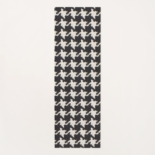 Houndstooth Black White Pattern Yogamat (Voorkant)