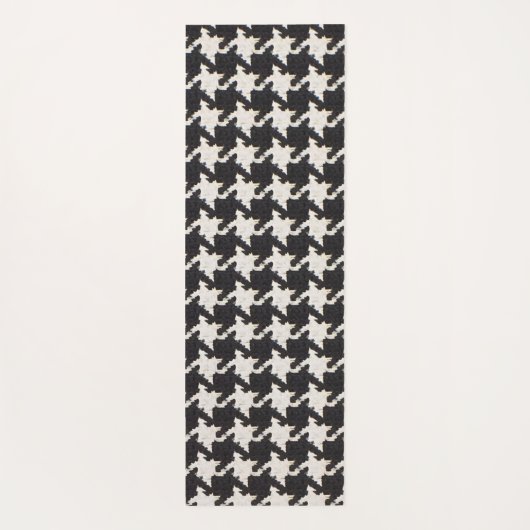 Houndstooth Black White Pattern Yogamat (Achterkant)