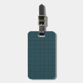 Houndstooth Blauwgroen en zwart Bagagelabel (Voorkant verticaal)
