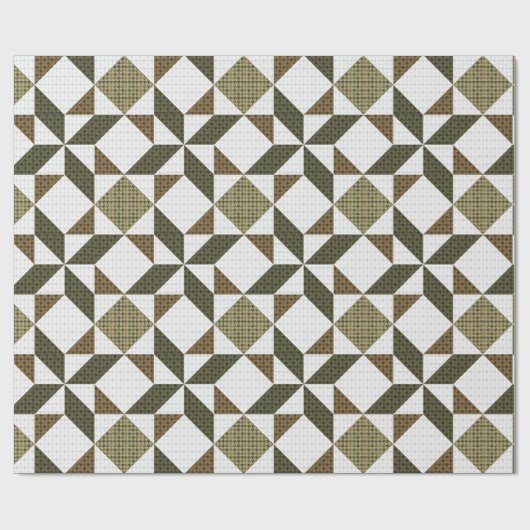 Houndstooth Block Quilt Design Cadeaupapier (Vlak)