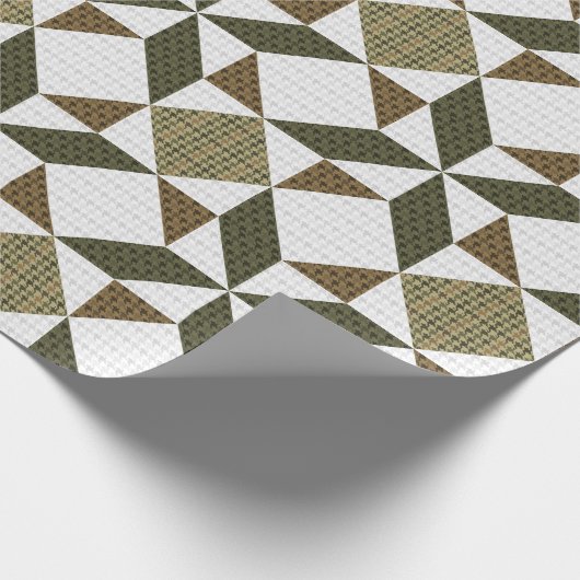 Houndstooth Block Quilt Design Cadeaupapier (Hoek)