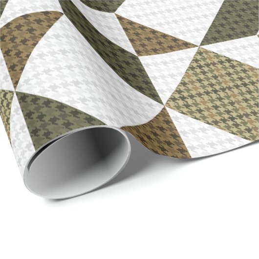 Houndstooth Block Quilt Design Cadeaupapier (Rol Hoek)