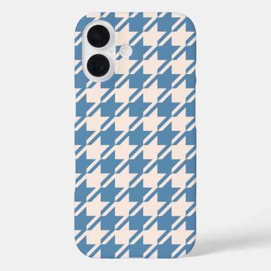 Houndstooth Blue+Cream Big Pattern Case-Mate iPhone Case (Achterkant)