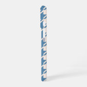 Houndstooth Blue+Cream Big Pattern iPhone 16 Hoesje (Linkerkant)