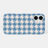 Houndstooth Blue+Cream Big Pattern iPhone 16 Hoesje (Achterkant horizontaal)