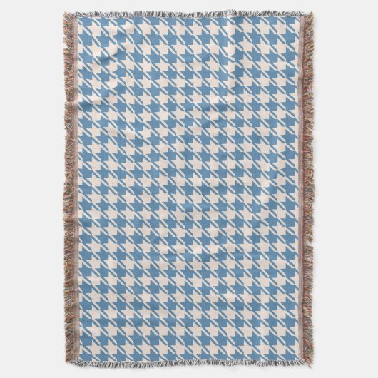 Houndstooth Blue+Cream Pattern Deken (Voorkant Verticaal)