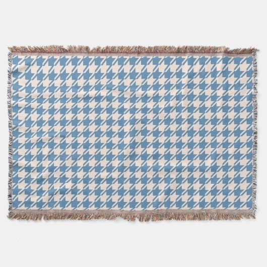 Houndstooth Blue+Cream Pattern Deken (Voorkant)
