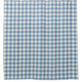 Houndstooth Blue+Cream Pattern Douchegordijn (Voorkant)