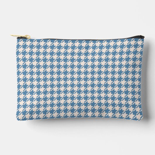 Houndstooth Blue+Cream Pattern Etui (Voorkant)