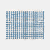 Houndstooth Blue+Cream Pattern Fleece Deken (Voorkant (Horizontaal))