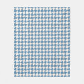 Houndstooth Blue+Cream Pattern Fleece Deken (Voorkant)