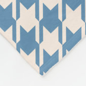 Houndstooth Blue+Cream Pattern Fleece Deken (Hoek)