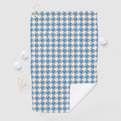 Houndstooth Blue+Cream Pattern Golfhanddoek (Insitu)