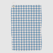 Houndstooth Blue+Cream Pattern Golfhanddoek (Voorkant)