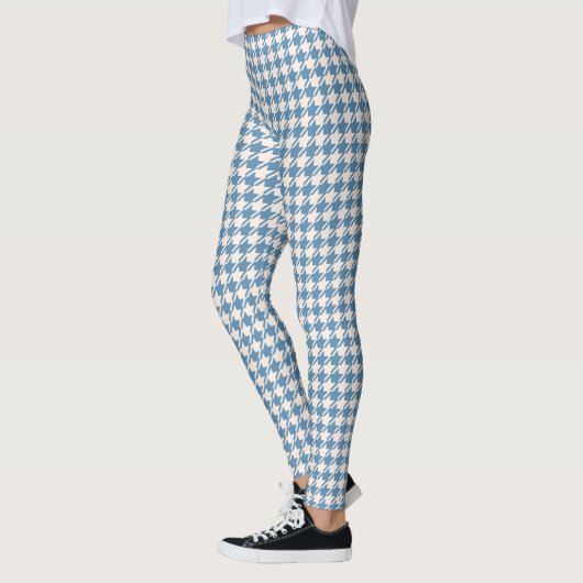 Houndstooth Blue+Cream Pattern Leggings (Links)