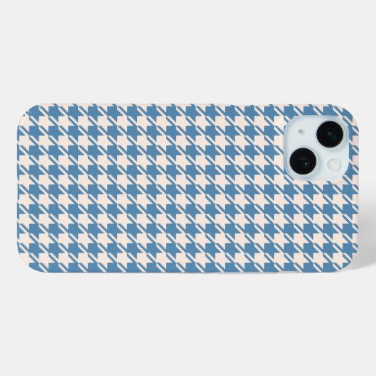 Houndstooth Blue+Cream RPT Pattern Case-Mate iPhone Case (Achterkant (horizontaal))
