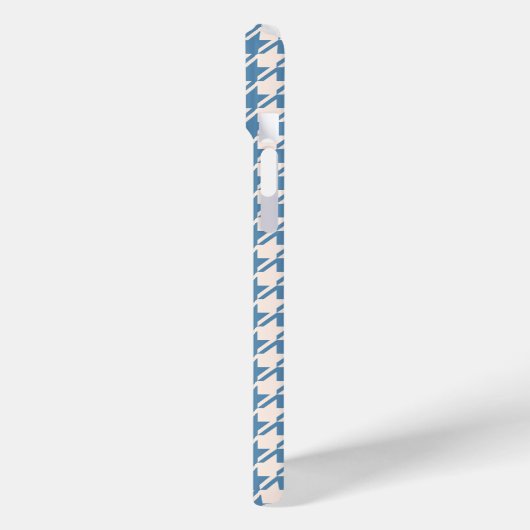 Houndstooth Blue+Cream RPT Pattern Case-Mate iPhone Case (Achterkant / Links)