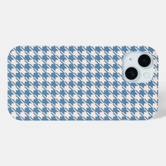 Houndstooth Blue+Cream RPT Pattern Case-Mate iPhone Case (Achterkant (horizontaal))