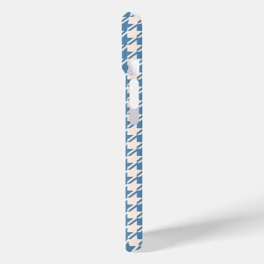 Houndstooth Blue+Cream RPT Pattern Case-Mate iPhone Case (Achterkant / Links)