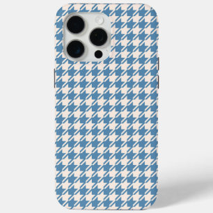 Houndstooth Blue+Cream RPT Pattern iPhone 15 Pro Max Hoesje